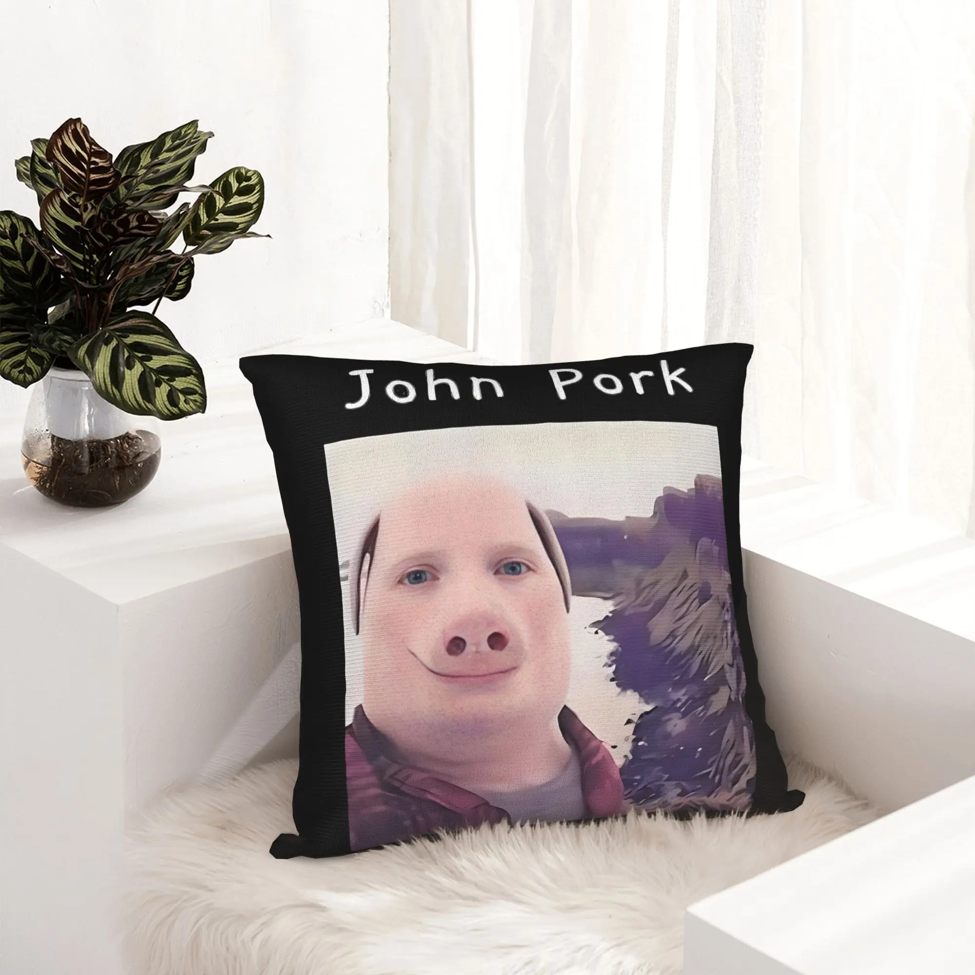 Luxury John Pork Internet Cushion Covers 45x45cm Soft Meme Throw Pillow for Car Square Pillowcase Living Room Decoration