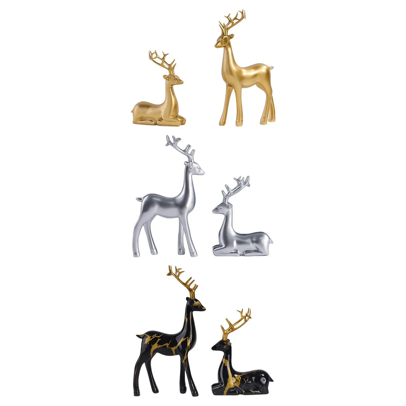 Reindeer Statue Creative Ornaments Deer Figurine for Bookshelf Desktop Decor