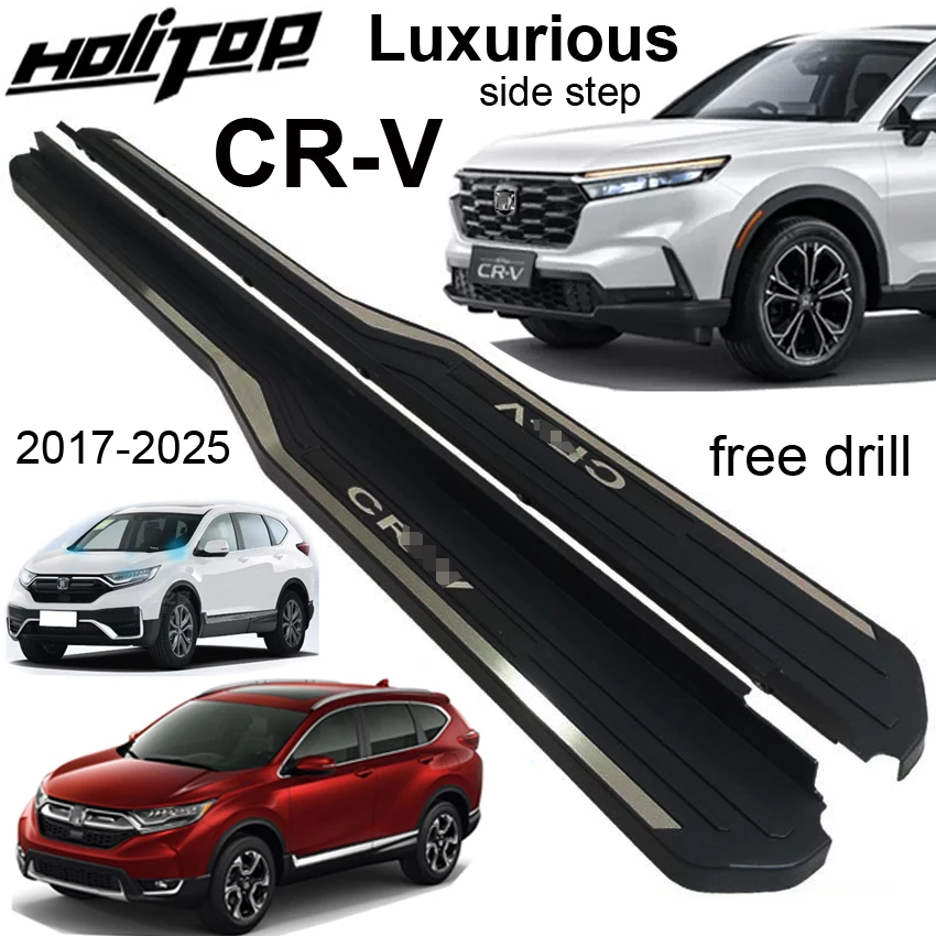 

HOT running board side step bar for Honda CR-V CRV 2017-2024,free drill hole,fashion design,very popular,high cost performance