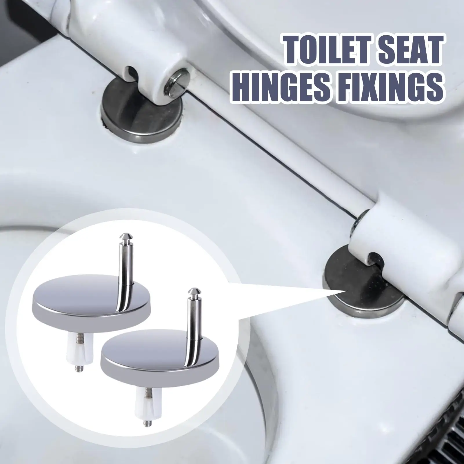 

2Pcs Toilet Seat Hinges Universal Seat Top Fix Hinge Stainless Steel Replacement Toilet Seat Parts Mounting Connector Attachme
