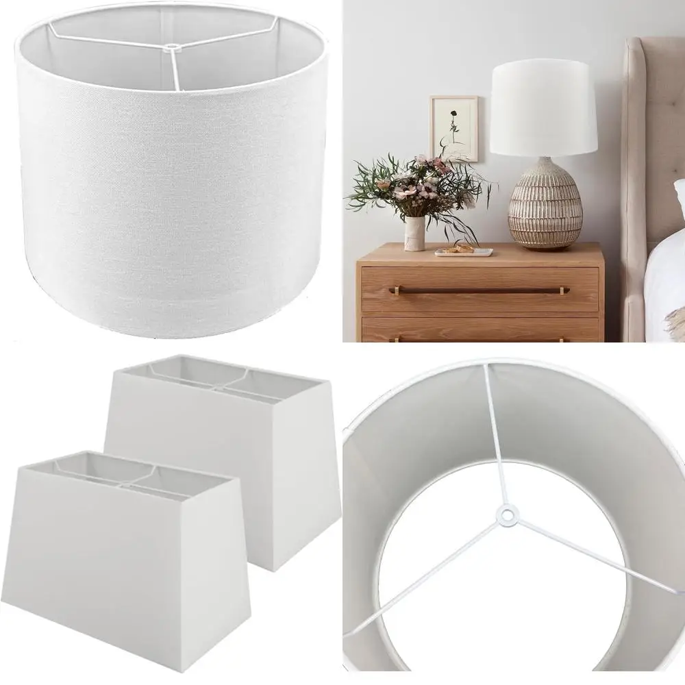 

Linen Drum Lamp Shades 14x16 Inches, 11 Height, Suitable for Table and Floor Lamps, Large Barrel Shades for Home Lighting