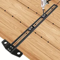 Woodworking 2 in 1 Drilling Positioning Scoring Ruler - Adjustable T Square - Aluminum Scriber Marking Gauge Tool
