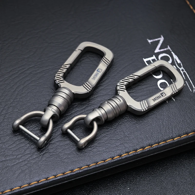 Premium Titanium Alloy Car Keychain Quick Release Rotating Hook-Detachable Waist Clip Keyring For Men,High-End EDC Accessory