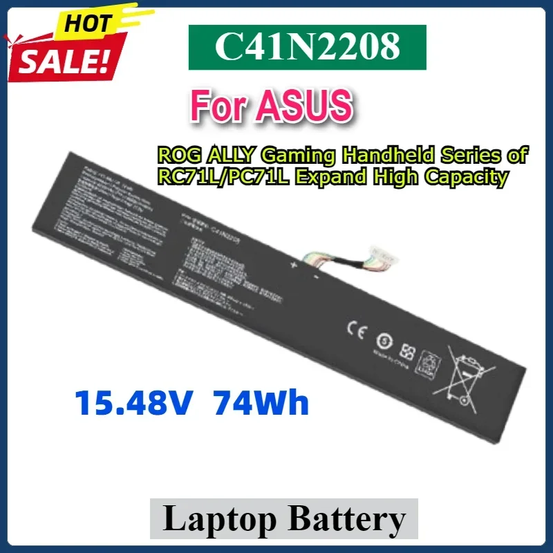 SWZY 15.48V C41N2208 Laptop Battery for ASUS ROG ALLY Gaming Handheld Series of RC71L/PC71L Expand High Capacity of 74Wh Mod Upg
