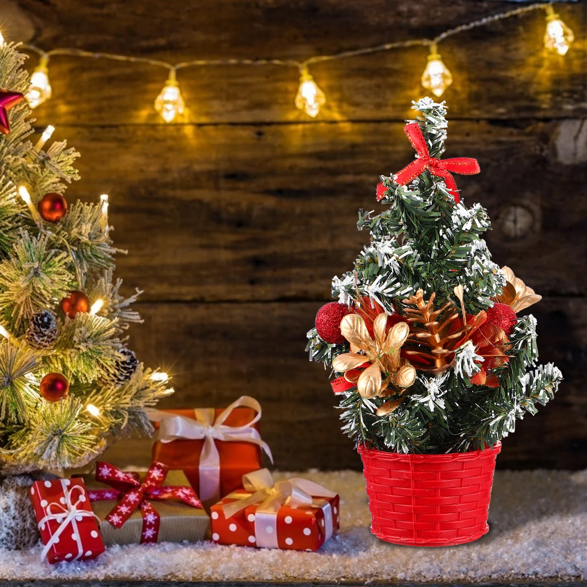 

Mini Christmas 80Cm Pvc Fireproof Desktop Decoration Home Office Adornment Xmas Tree Ornament Festival Decor Supplies Artificial