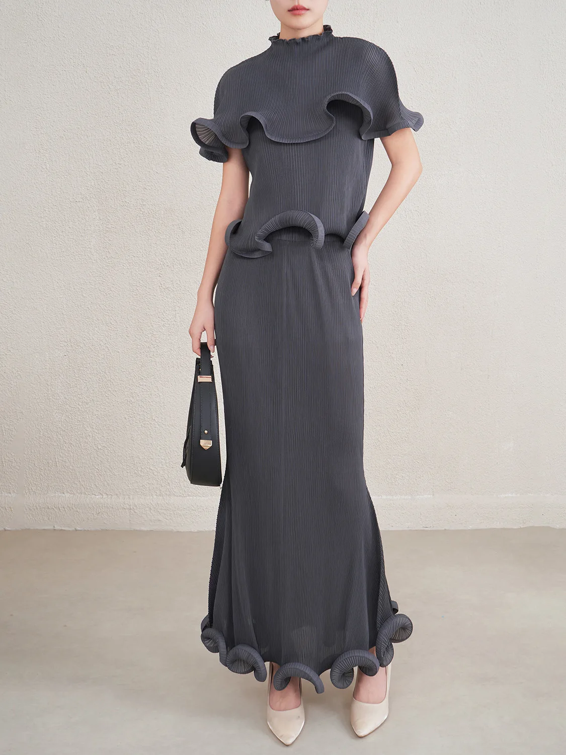 

Fashionable Three-dimensional Folded Texture Fairy-like Cross-border Women's Set Casual Sports Suit Female Summer 2025