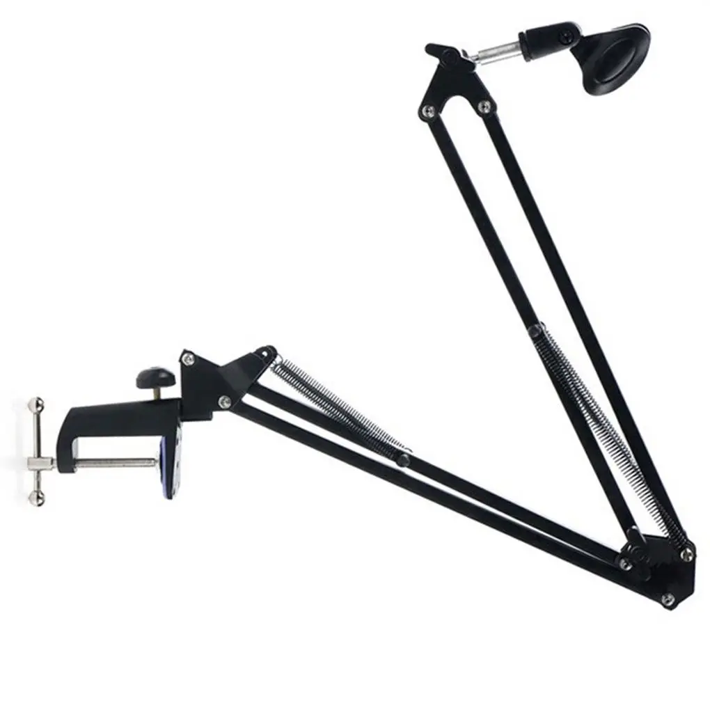 Extendable Recording Microphone Holder Suspension Boom Scissor Arm Stand Holder Microphone Clip Table Mounting Clamp