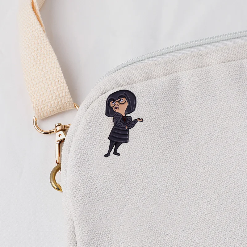 The Increedibles Weird Fashion Designer EEdna E Mode Enamel Pin Brooch Badge jewelry Best Friend Gift