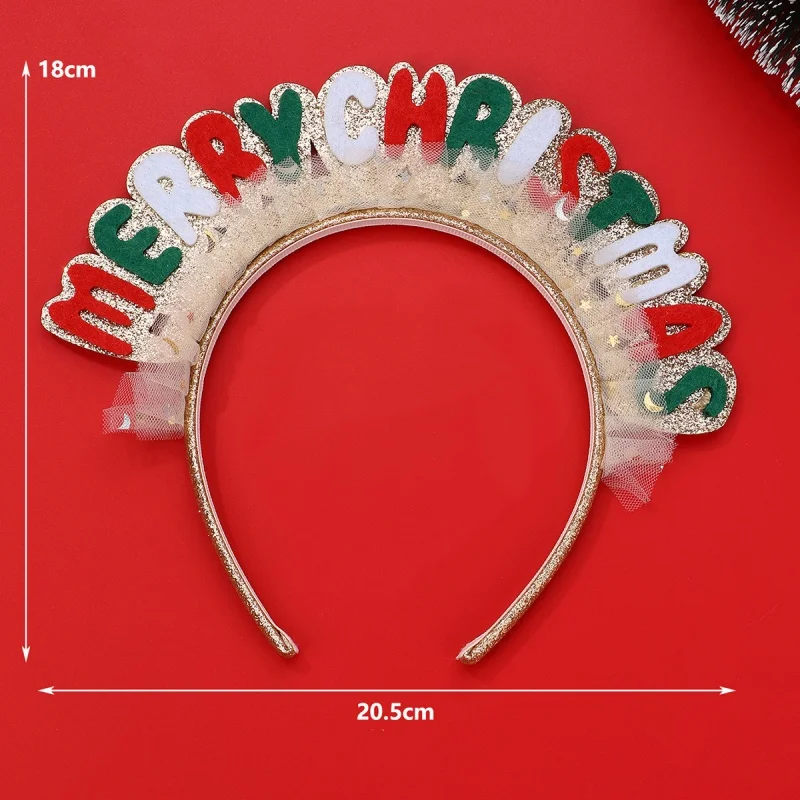 1 pcs, Merry Christmas letter headband, Christmas glitter letter headband, Christmas party ladies' hair accessory.