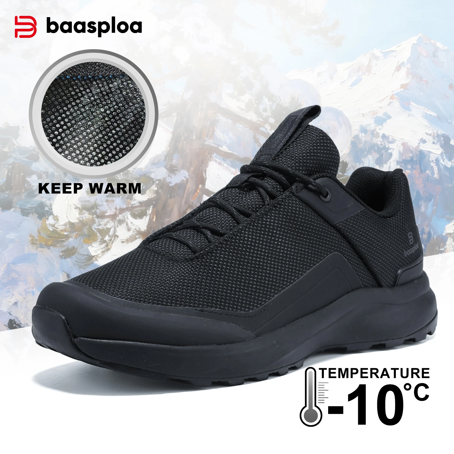 

Baasploa/мужская походная обувь, удобные кожаные уличные кроссовки для мужчин, нескользящие треккинговые повседневные кроссовки, брендовая однотонная обувь