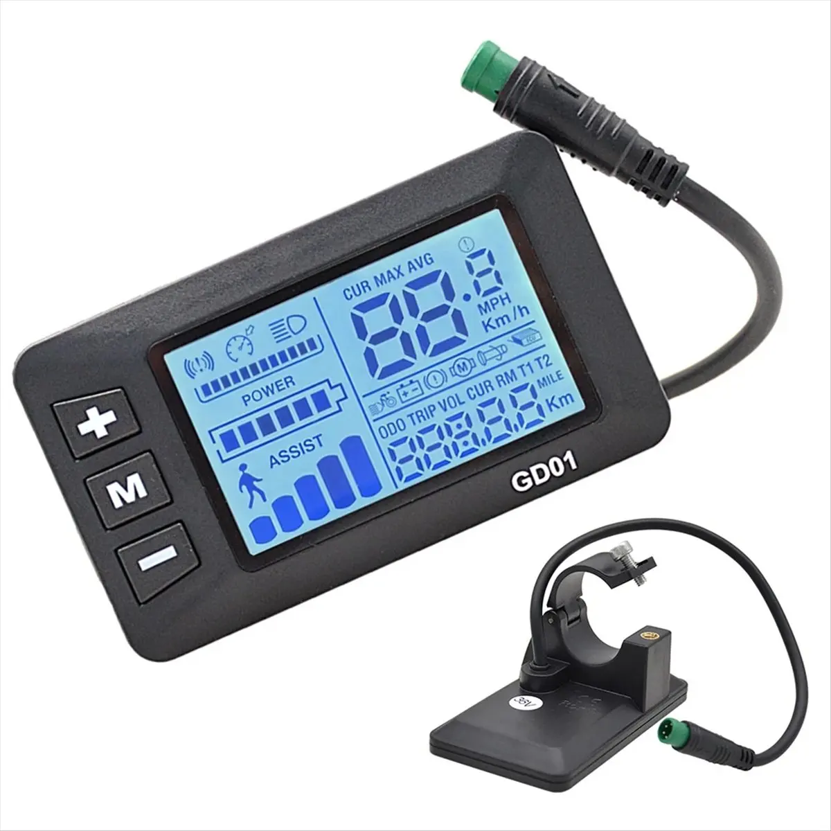Super Sale For Electric Bike LCD Display GD01 Waterproof Multi Voltage Support (24V/36V/48V) Features Smart Battery Monitoring