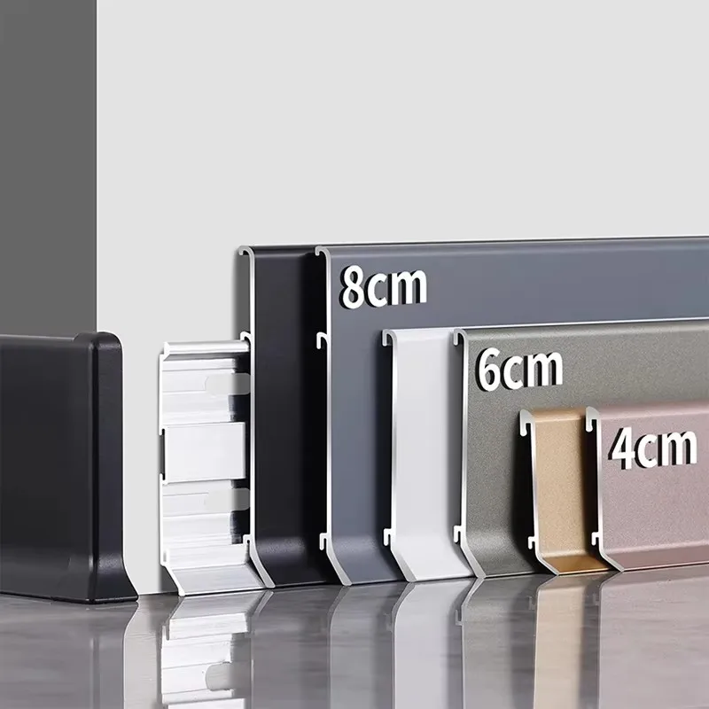 Ultra-Thin Aluminum Profile Skirting Line Narrow Double-Layer Buckle Channel Hidden Floor Corner Wall Linear Baseboard