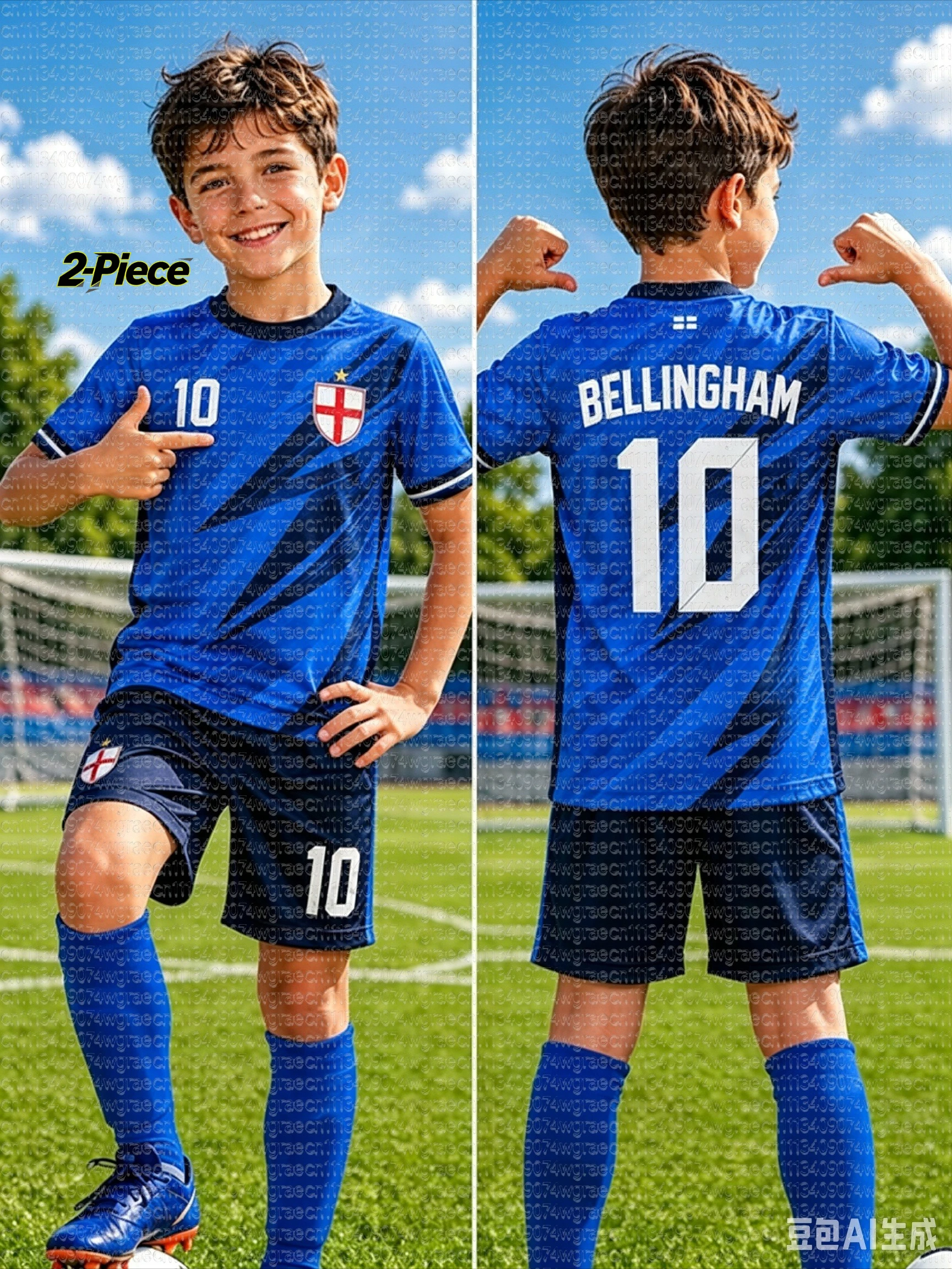 2026 Spezial-Bellingham # 10er-Set Fußballtrikot und Shorts für Damen, Herren und Kinder, England-Fan-Shirt und Shorts, Sommer, 2-teiliges Set – Detail 9