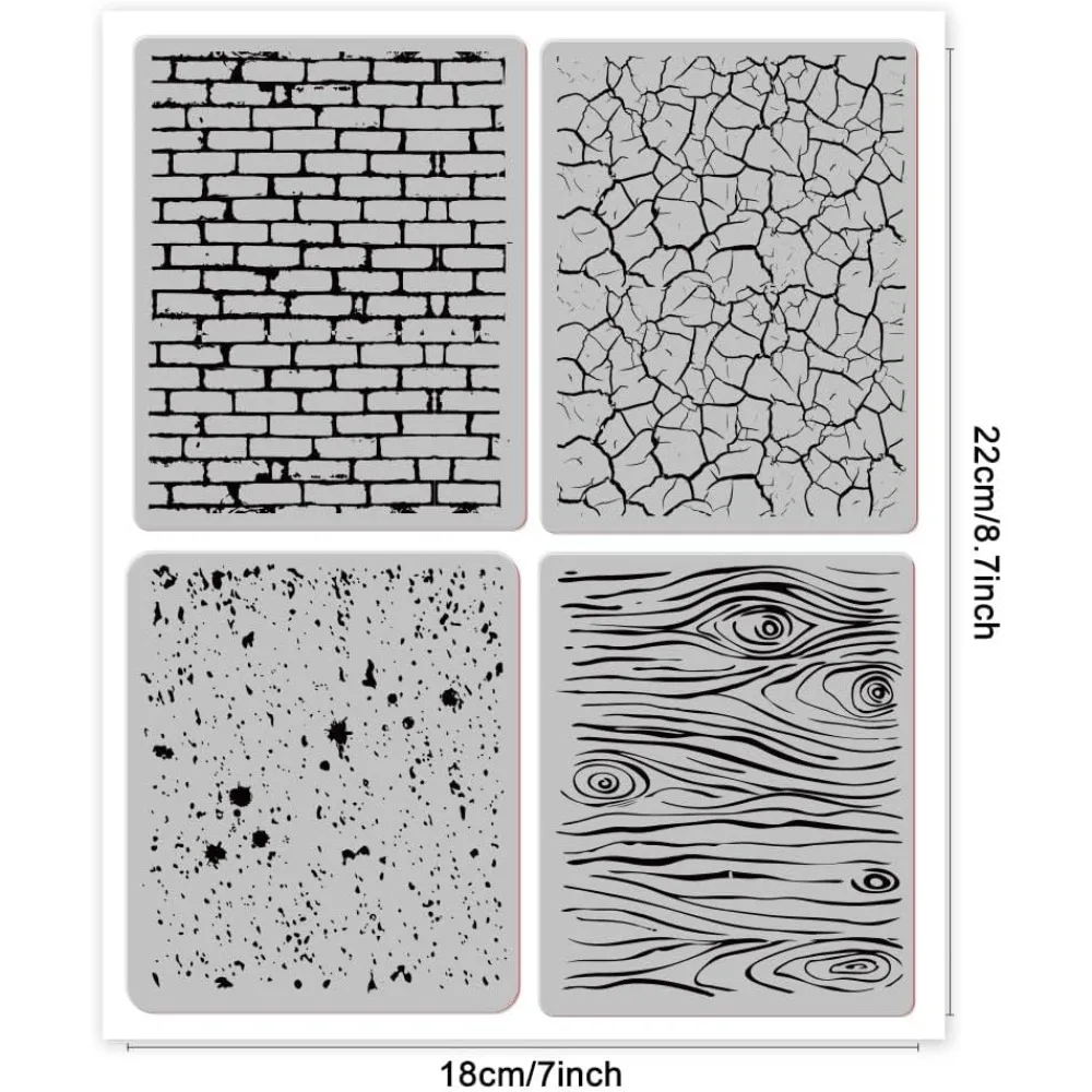 Retro Texture Cling Rubber Stamp Wood Brick Crackle Stain Texture 7.09x8.66inch EVA Stamps Embossing Stamp Seal for DIY