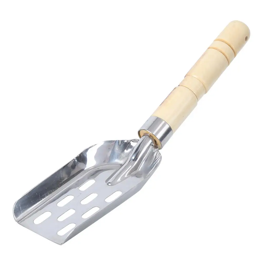 Stainless Steel Fishing Bait Shovel with Wooden Handle - Tackle for fisherman