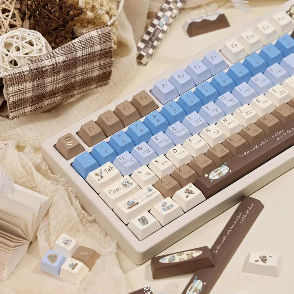 Chocolate with Sea Salt Theme Set 145keys PBT Custom Cherry Profile Key Cap for Gaming Mechanical Keyboard Accessories Lucky65V2