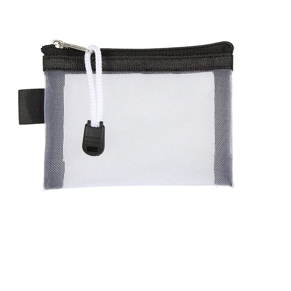 Small Wallet Transparent File Bag Organizer Case Mesh Storage Bags Small Coin Purse Mini Zipper Pouch ID Credit Card Holder