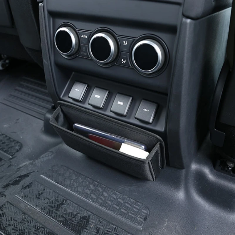 

For Land Rover Defender 110 130 2020-2024 Oxford Cloth Black Car Rear Air Outlet Lower Storage Box Trim Interior Car Accessories