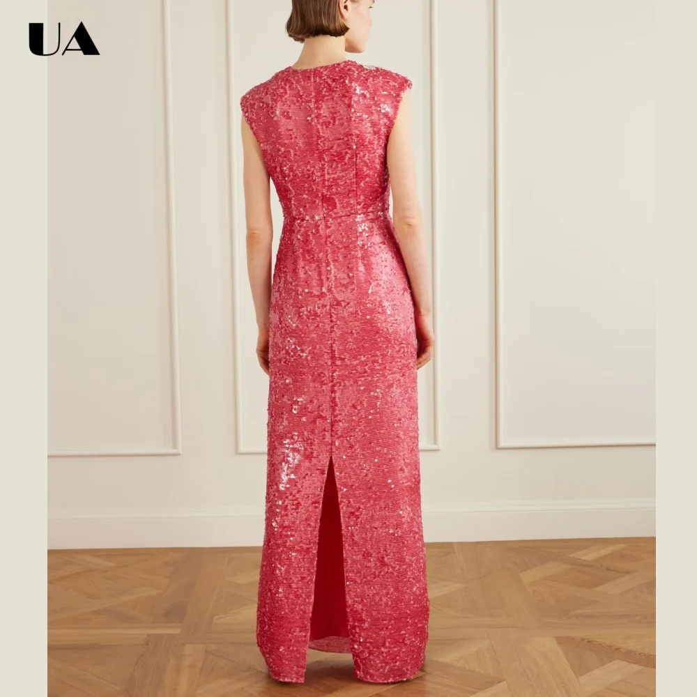 ULBYANRY Customized Beaded Slim Fit Prom Dress for Woman Sparkly Sequins Floor-length Evening Dress Exquisite Draped Party Dress