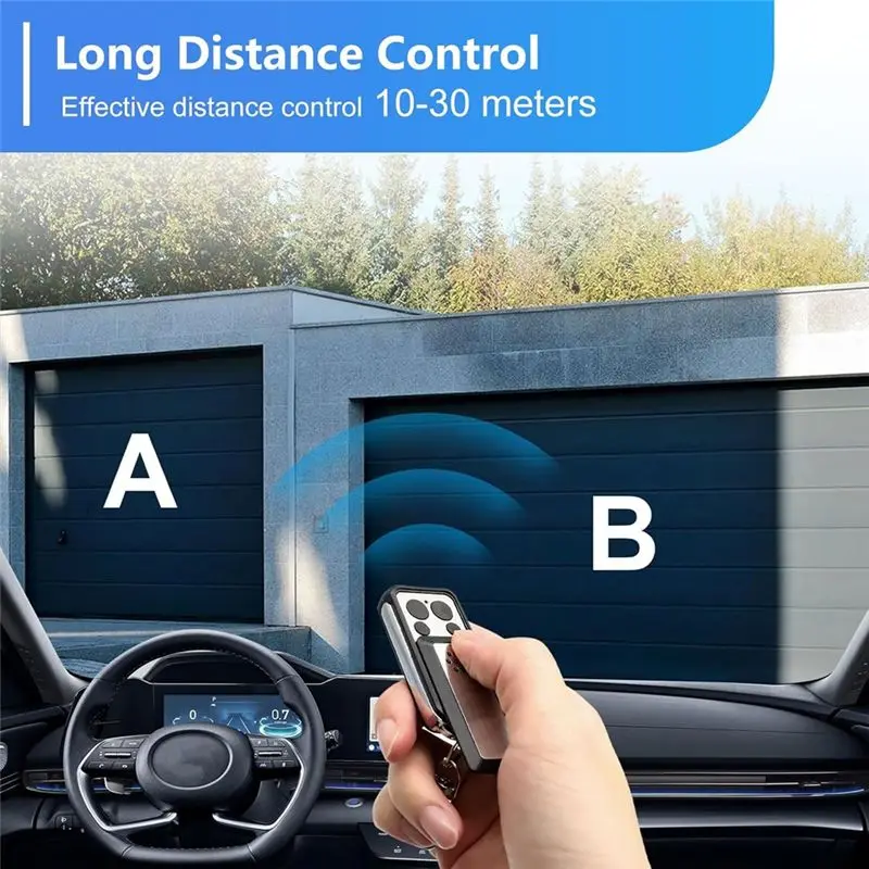433.92MHz Garage Door Remote Control 4-Button for Alutech 114253 104250, 2-Pack, Rolling Code