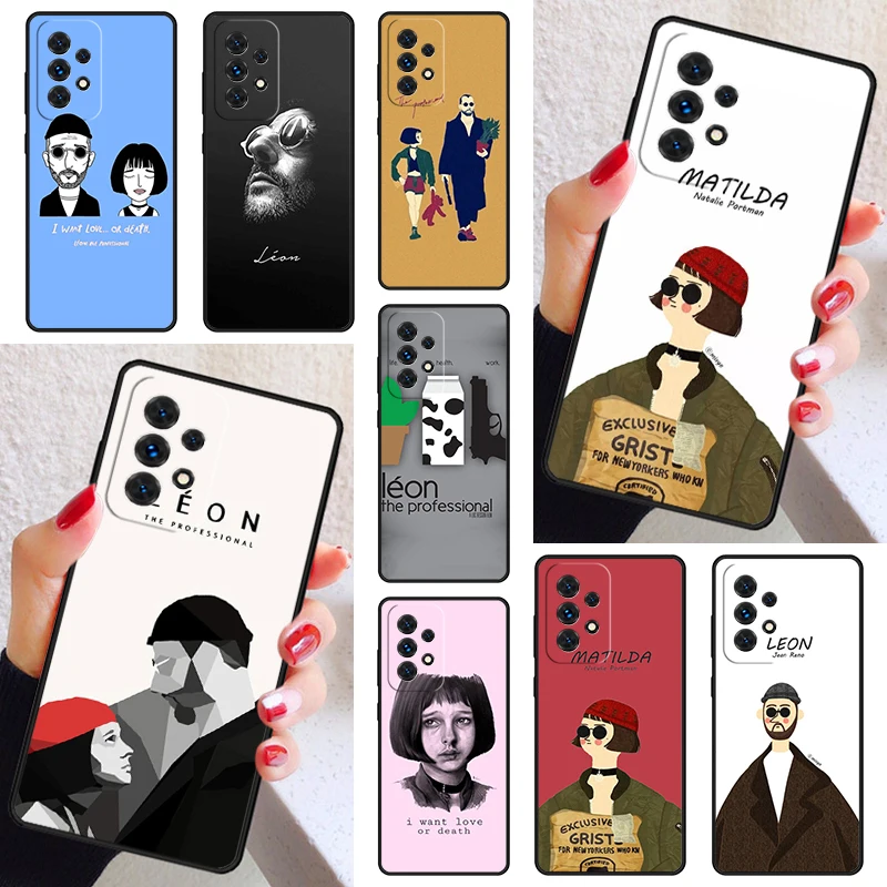 ليون فيلم الهاتف حالة غطاء لسامسونج غالاكسي A52 A72 A73 A20e A21S A50 A70 A11 A12 A42 A31 A40 A51 A71 A32 A80 A91