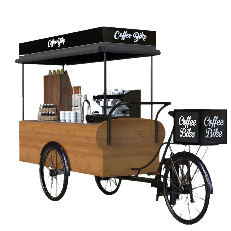 Customizable inverted three-wheeled stall car Wooden mall stall car Festival float 5