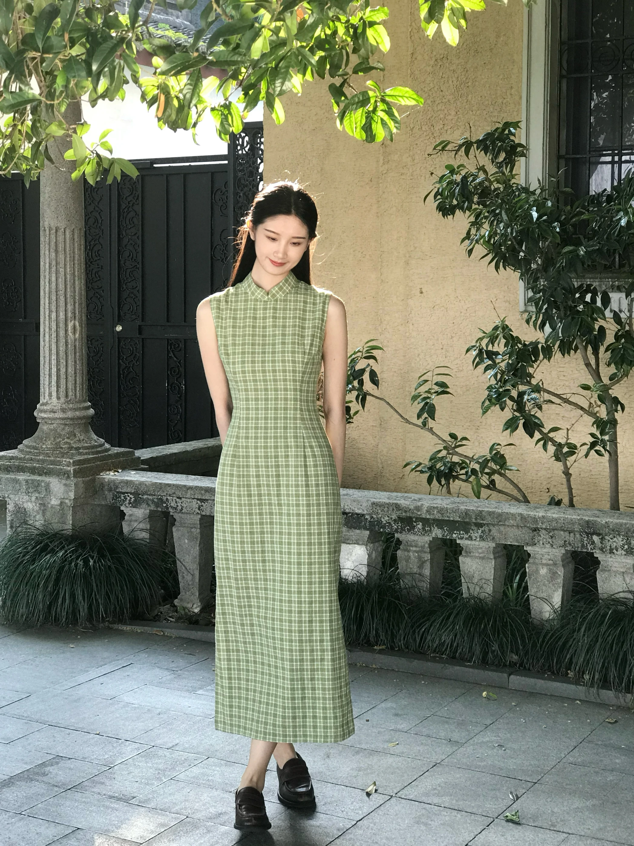 

New Chinese Style Sleeveless Student Dress Guanfeng Yueshu Chi Youth Summer Renovated National Trend Long Cotton Dress