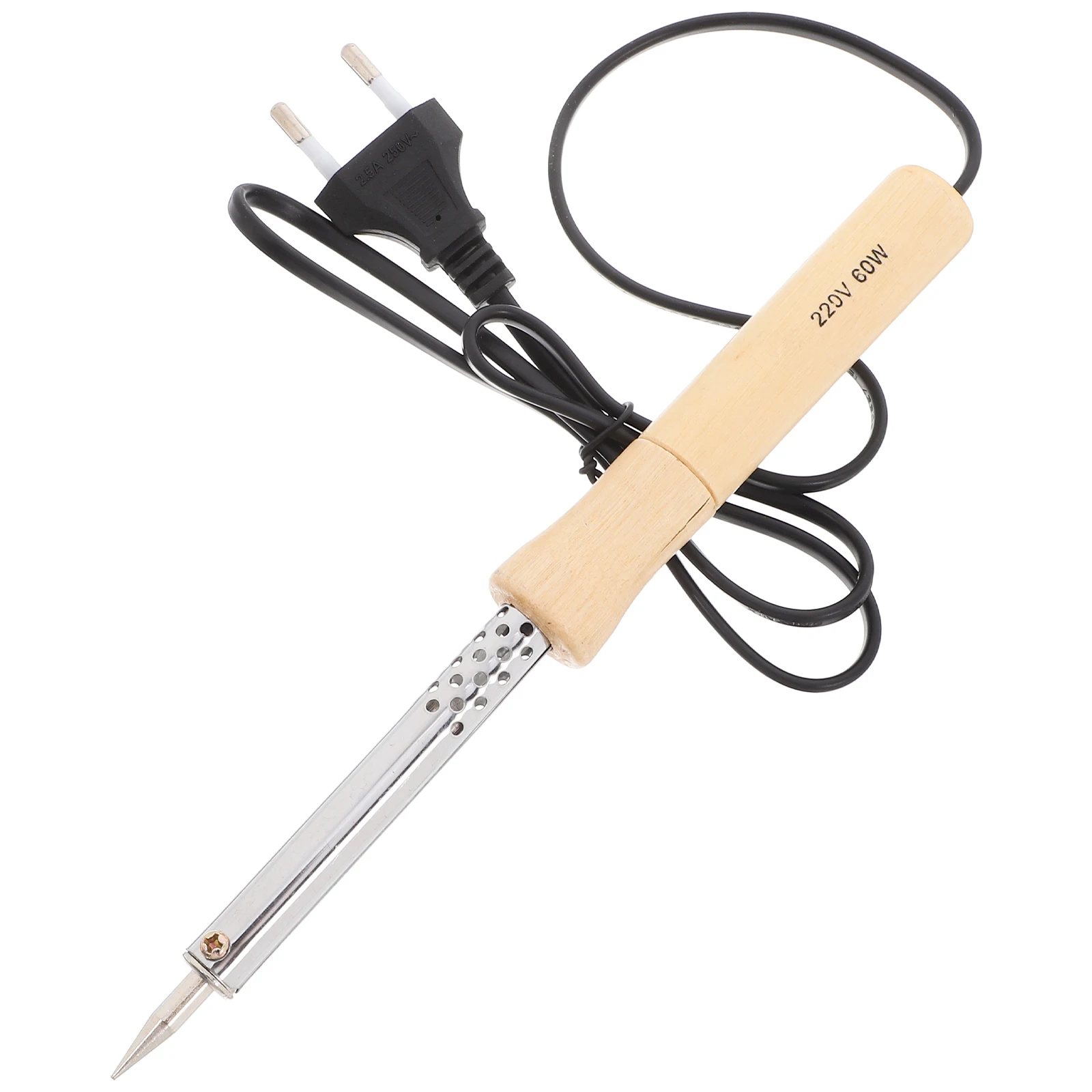 

60W Electric Soldering Iron Wooden Handle Nickel Repair Tools Wire Sculpting Electronics Projects Soldering Flux