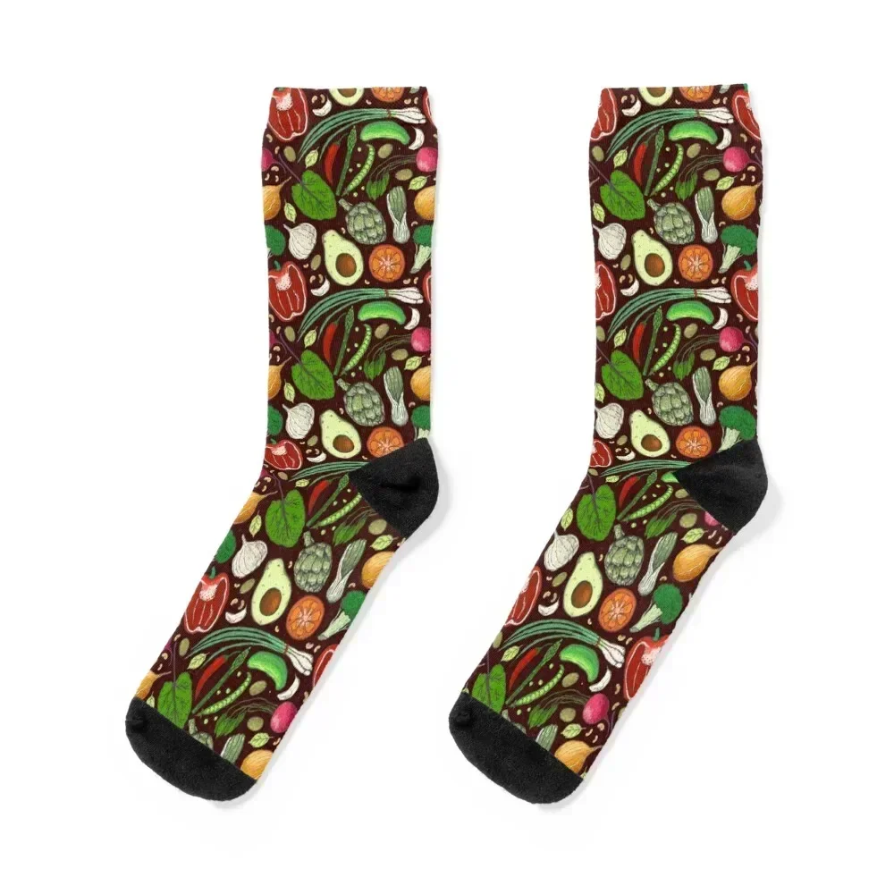 

Healthy Veggies Pattern Socks hiphop cartoon crazy Socks Men's Women's