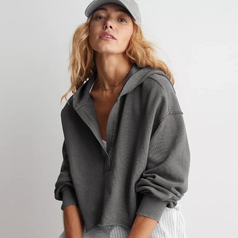 

Casual V Neck Hoodies sweatshirts Women Hoodies Autumn winter Pullovers Fashion Multiple Colour Oversized Sweatshirts Tops y2k