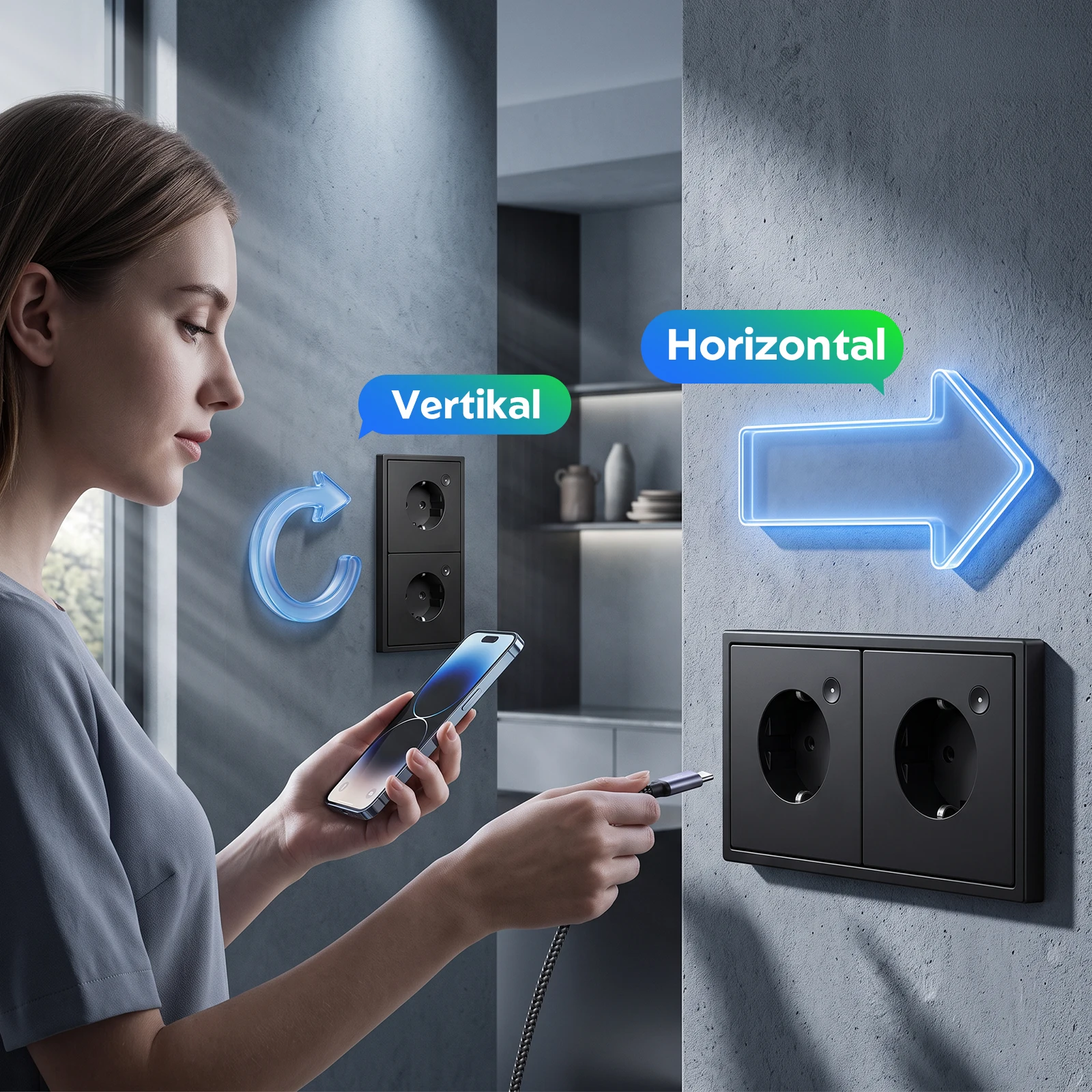 BSEED Single WIFI Sockets EU Dual Smart Power Monitor Sockets Tuya Smart Life APP Control Plastic Smart Triple Sockets EG-Series