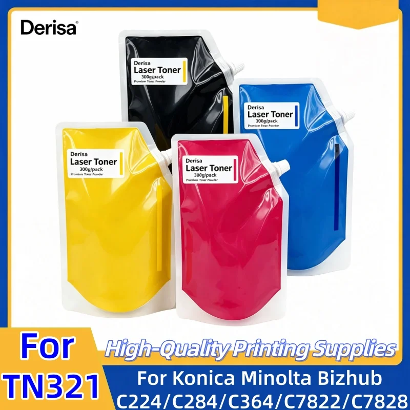 300g/pc TN321 Toner Powder for Konica Minolta Bizhub C224 C284 C364 C7822 C7828 Toner Cartridge Refill Toner
