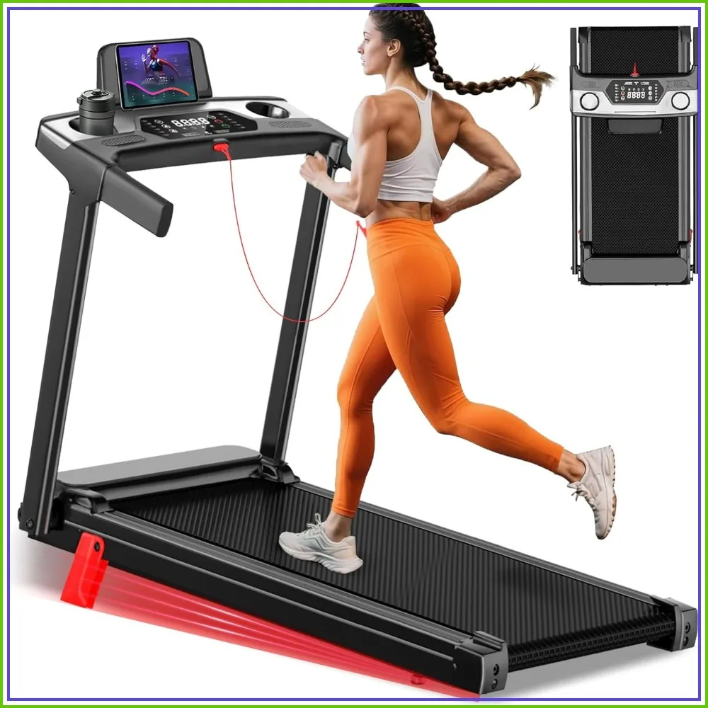 

Foldable Treadmill for Home, 3-in-1 Walking Pad with 13% Incline Handle Bar, 300LBS Capacity, 3.0HP Quiet Brushless, Small Treadmills for Small Spaces