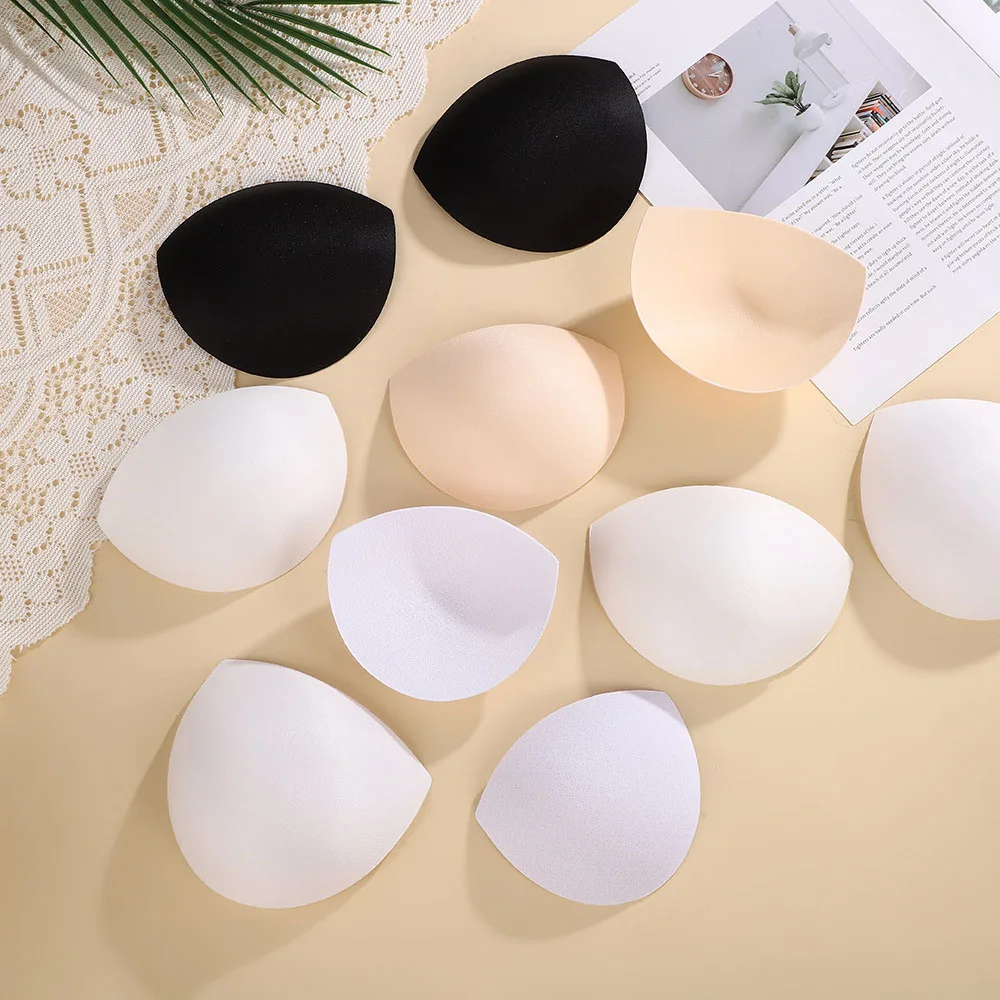 4pairs/pack Moisture-wicking Thin Fuller Bra Inserts Reusable Pads for Tankini Swimsuit Tank Top Stable Round Cups for Girls