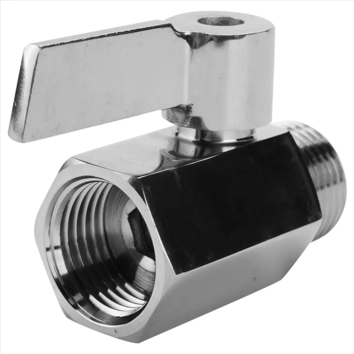 ABFS 304 Stainless Steel Mini Ball Valve(1/2 Inch Female x Male) NPT Thread, Water Regulator Head Control Valve