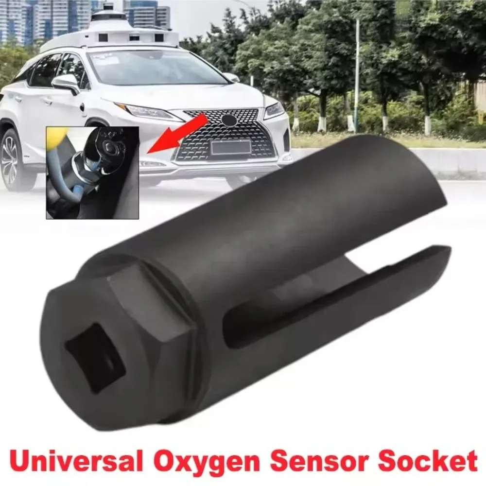 22mm Black Narrow Mouth Lambda Sensor Removal Socket Kit CR-V Steel 1/2 Drive 8mm Slot for Car Tools Oxygen Vacuum