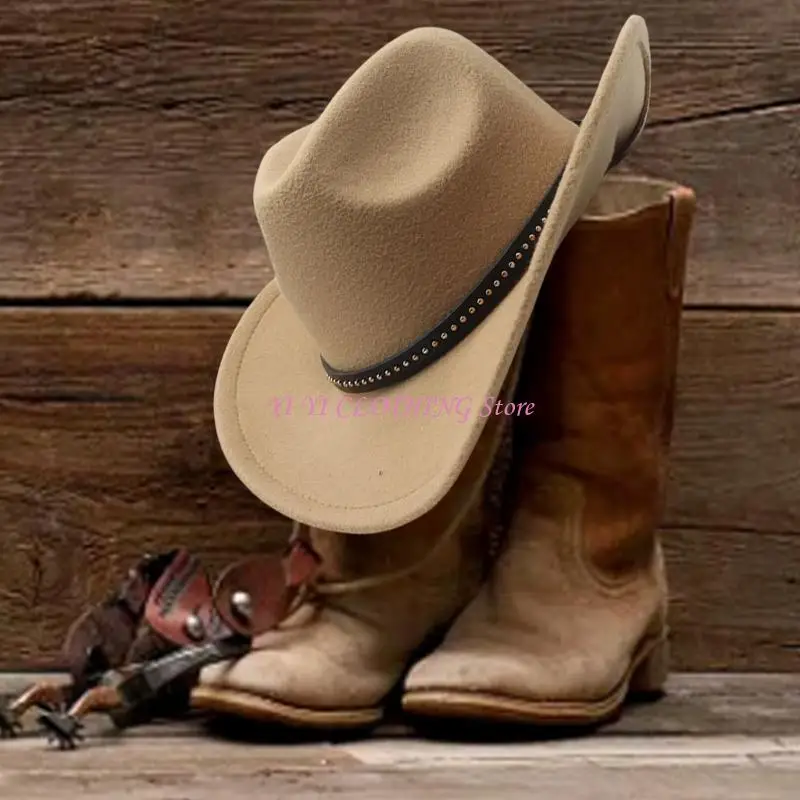 N5KF عتيقة Homburg Panama Hat Western Porkpie Hat Hat Cowboy Hats لتناول العشاء في الهواء الطلق في الهواء الطلق.