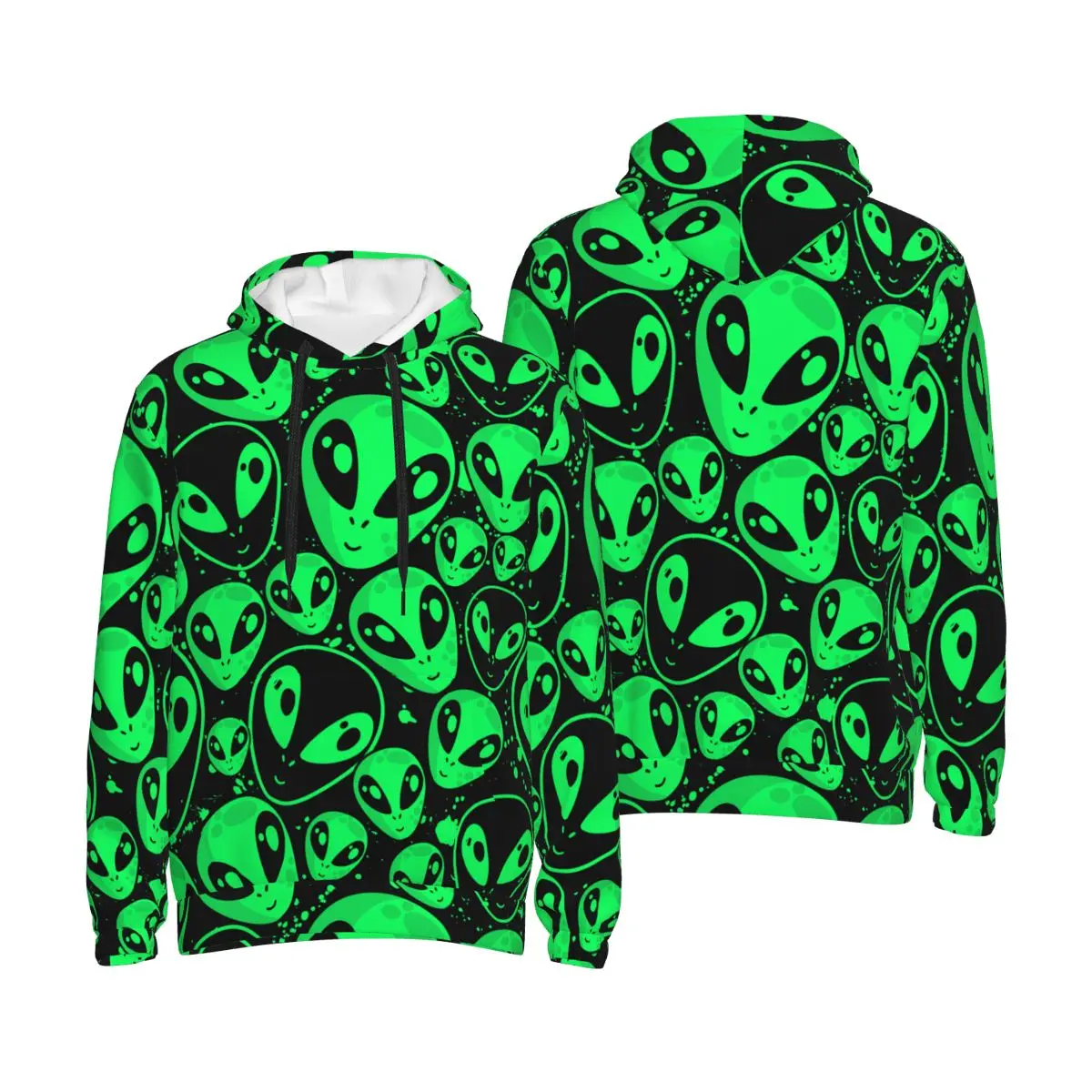 Men's Women's Alien Psychedelic Hoodies With Pocket Loose Fit Long Sleeve Sweatshirts