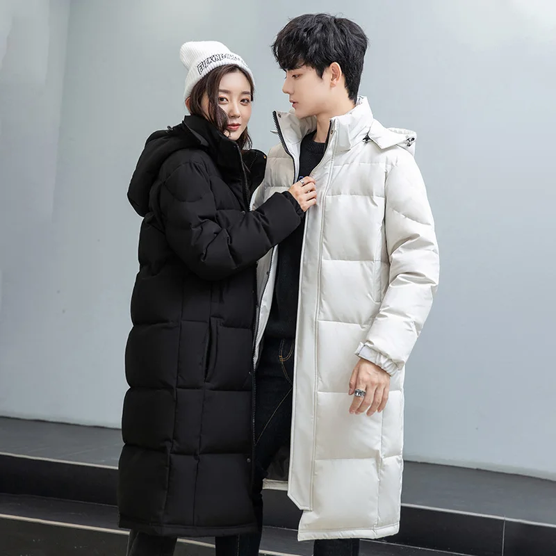 2025 Winter New Down Jacket Couple's Long Version Over Knee Clean Version Down Jacket Team Clothing Sportswear
