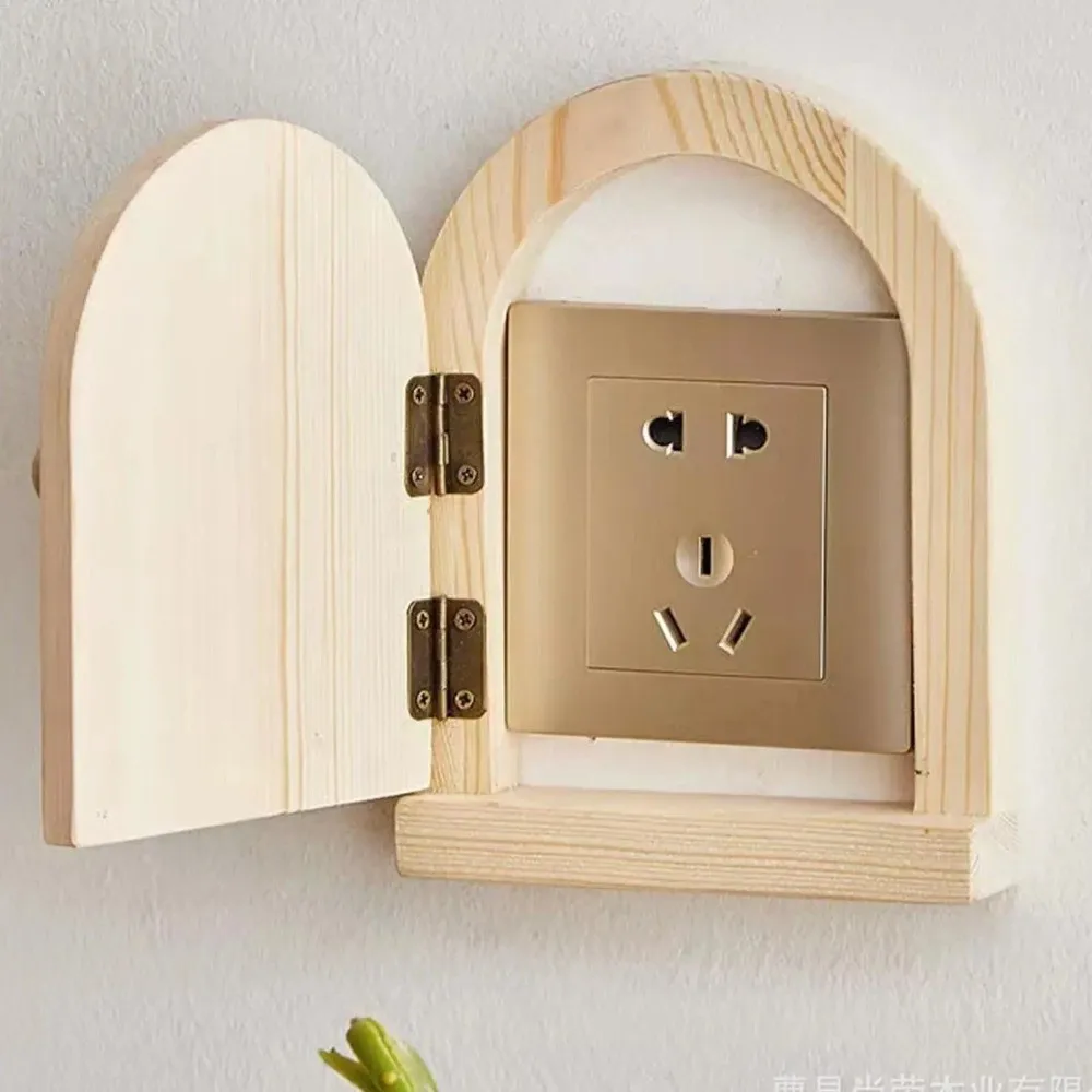 Wall Mounted Switch Protective Cover Anti-touch Multi-functional Socket Decorative Frame Safety Creative Wood Switch Cover