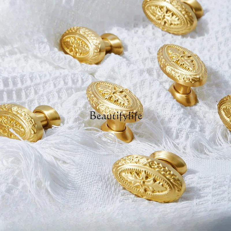 

Cabinet Door Drawer Handle Single Hole New Chinese Style European Style Gold Light Luxury Nordic Cupboard Handle