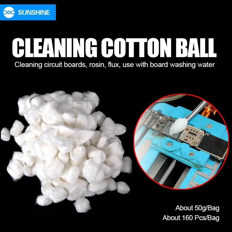 Absorbent Cotton Balls For Cleaning Circuit Boards and Rosin Flux  Use With Board Washing Water