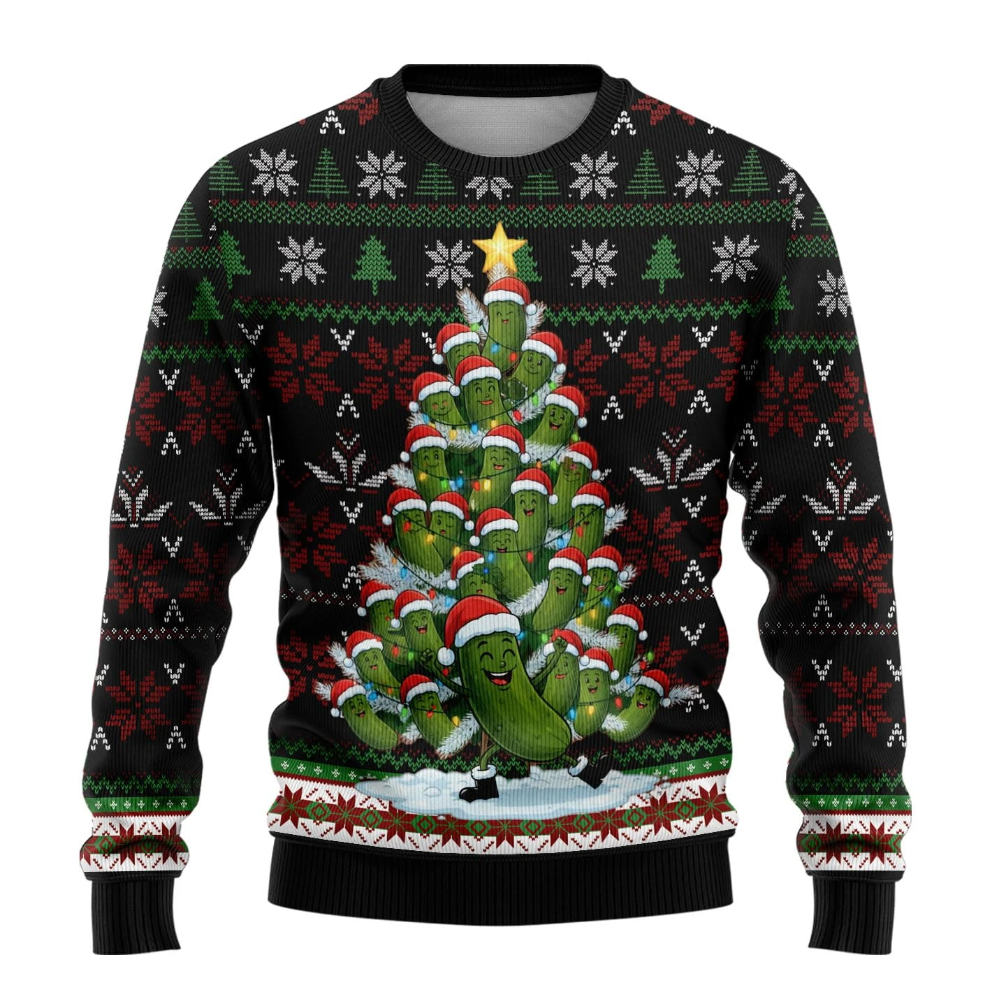 面白い漫画ピクルスパーティー醜いクリスマスセーター女性男性服原宿ファッションメンズスウェットシャツホリデージャンパーセーター