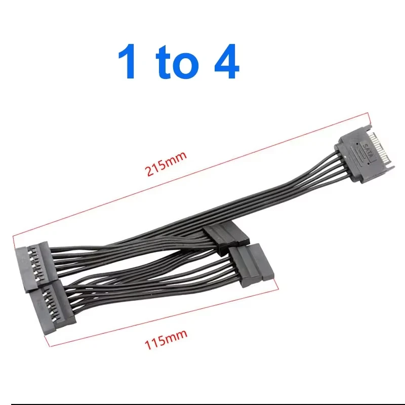 15 Pin Festplatte Stromkabel 1 Stecker auf 3/4/5/6 Buchse Splitter Adapter SATA Power Festplatte Verlängerung für DIY PC Sever