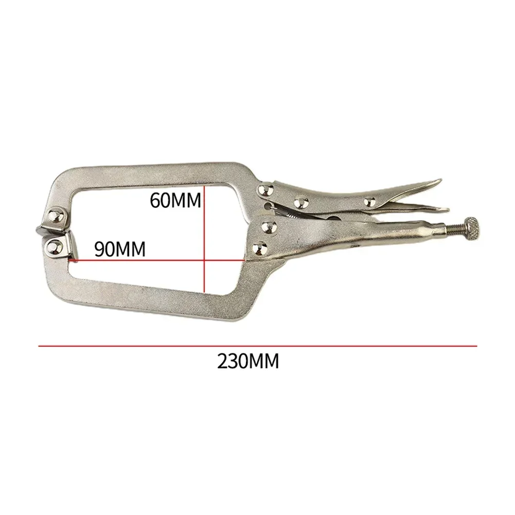 9Inch C-Clamp Weld Clip Fix Plier Locator Woodwork Fix Plier Pincer Tong Tenon Grip Vise Swivel Pad Locator Alloy Hand Tools