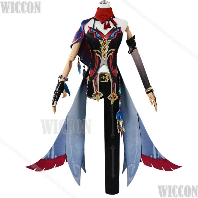 Chasca Spiel Genshin Impact Cosplay Kostüm Prop Red Braid Perücke Frauen Cowboy Hut Anzug Sexy Kleidung Halloween Party Roleplay Sets;