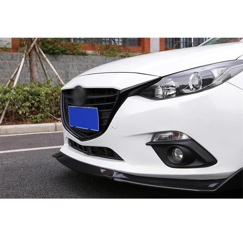 For Car Grille Trim Strip Mazda 3 2014 2015 2016 ABS FRONT Bumper Full Star RACING Grills Cover Trim Mazda3 ACCESSORIES Refit M3