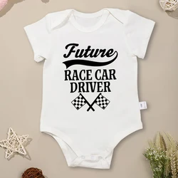 Future Race Car Driver Baby Boy Clothes Bodysuit Cotton Summer Urban Streetwear Cotton Toddler Onesie Soft Fabric Cheap Hot Sale