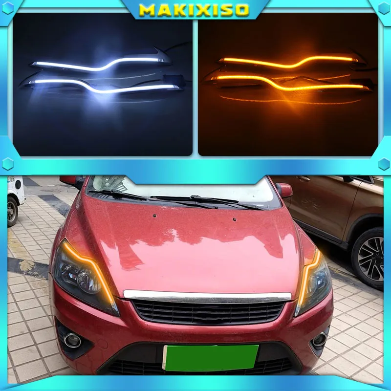 

2PCS LED Daytime Running Light For Ford Focus 2 MK2 2009 2010 2011 Auto Dimming Function 12V Car DRL Fog Lamp Decoration