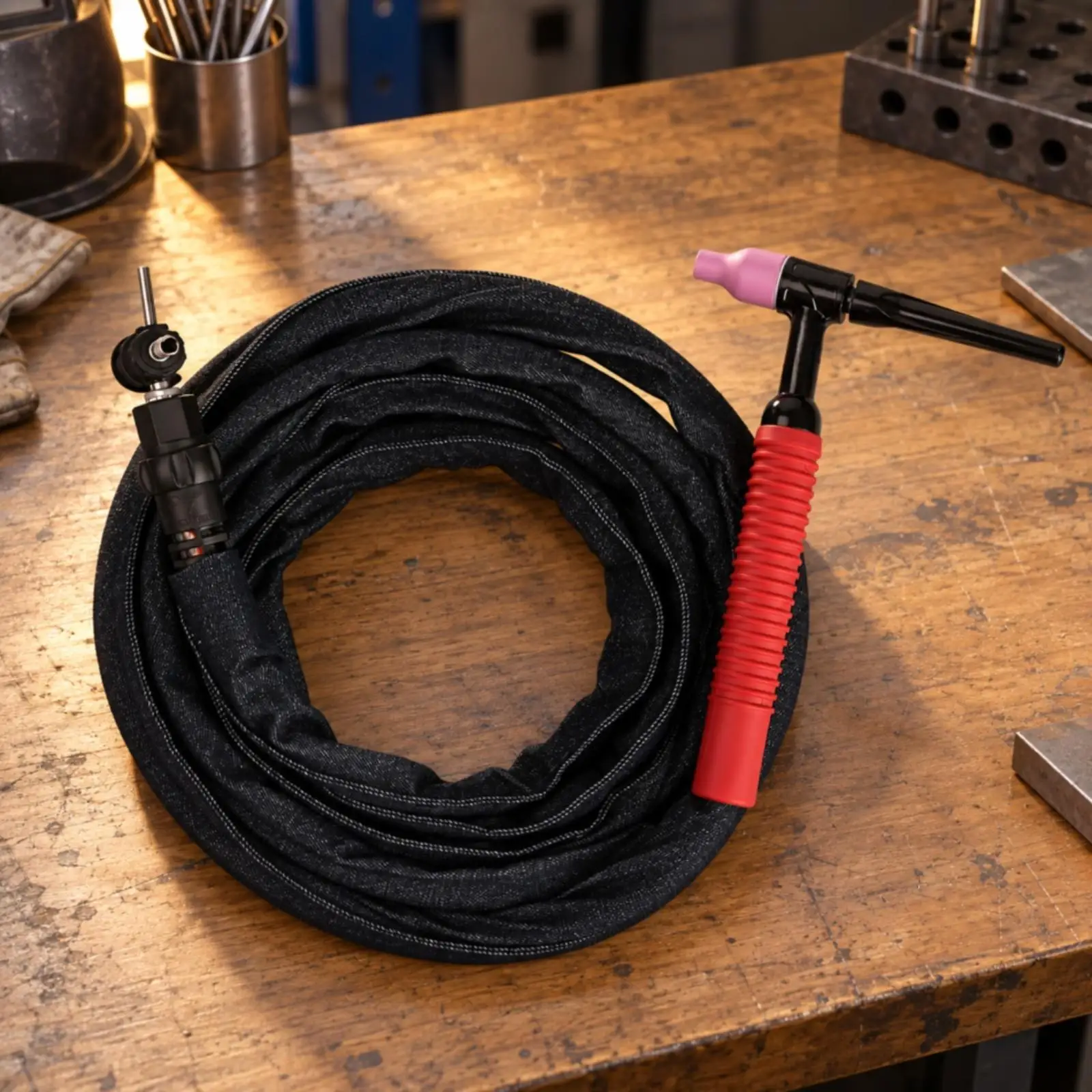 TIG Torch Argon Welding Equipment with Black Nozzle Pink Silicone Head Cover for Routine Joining Work and General Fabrication
